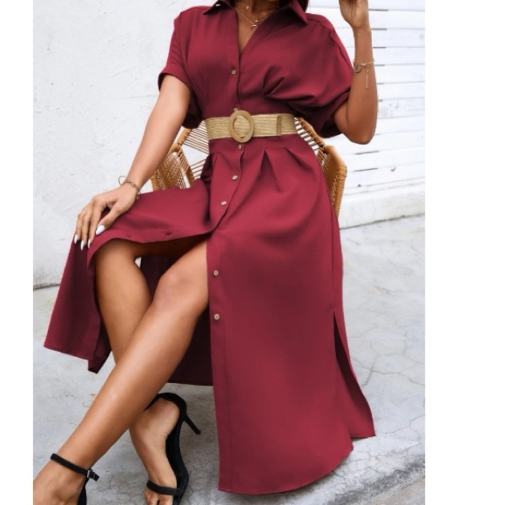 Boho button up batwing sleeve dress - Picture 5 of 14